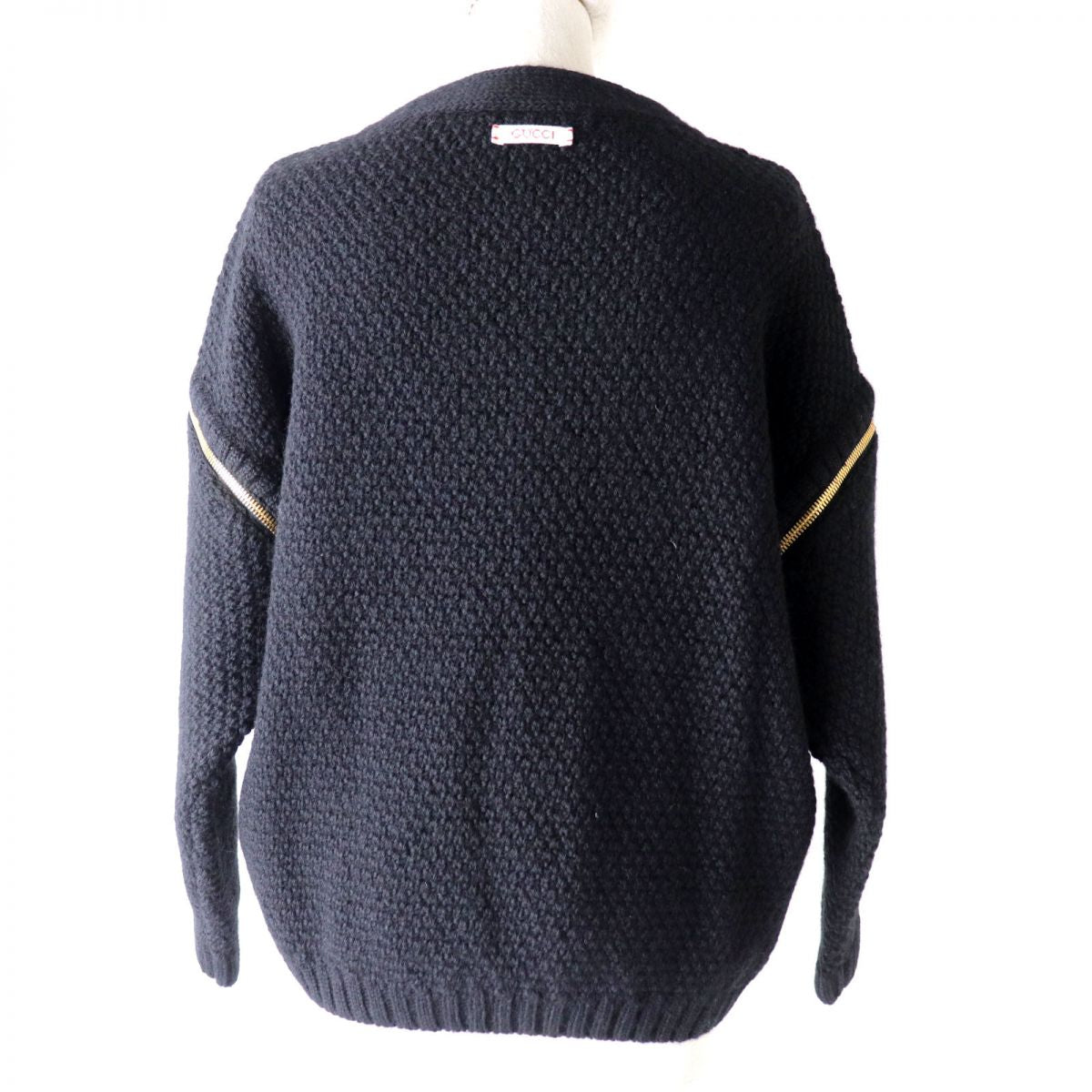 Luxury Gucci Trending 2025 Wool Detachable Sleeve Knit Sweater Black S