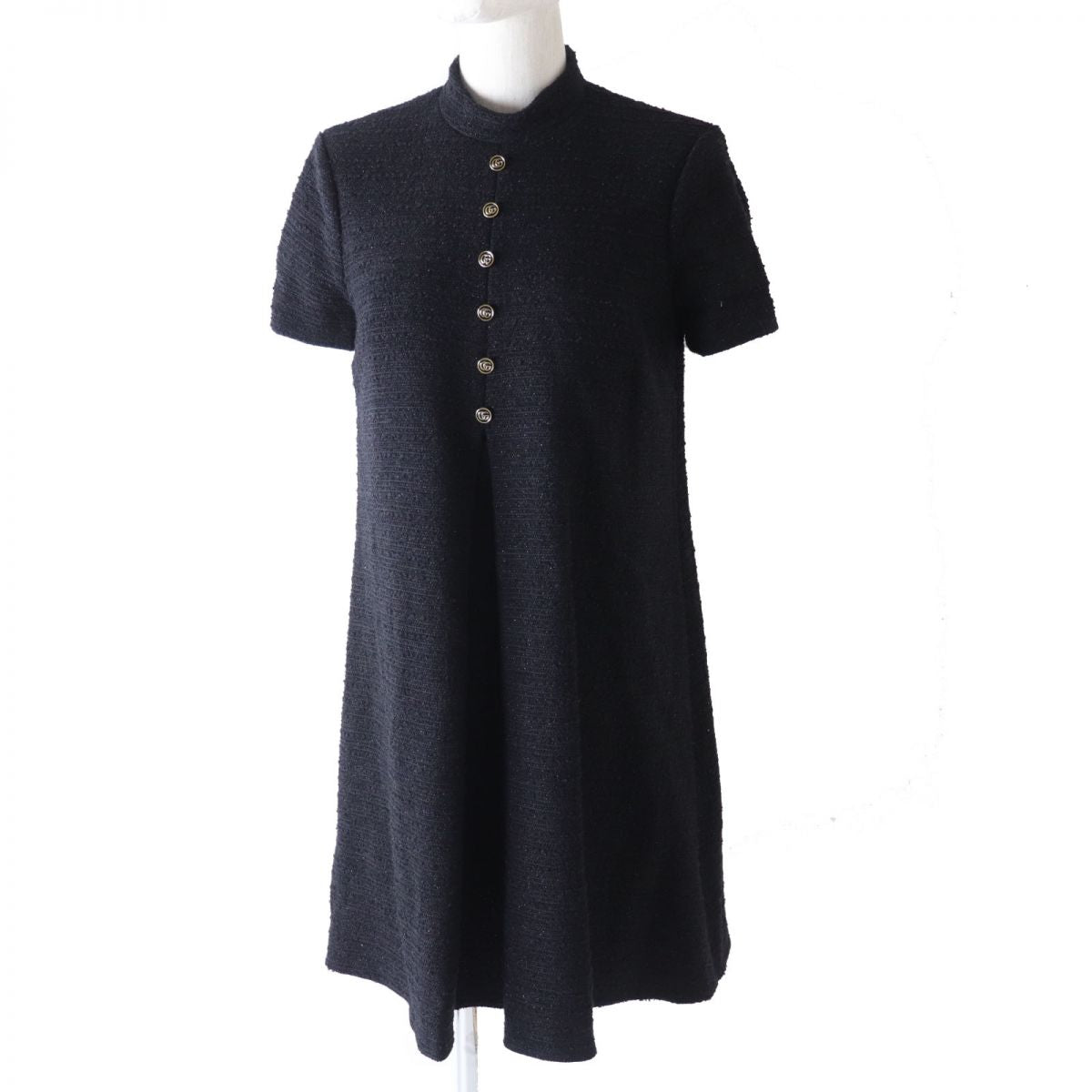 Luxury Gucci Trending 2025 Women's Glitter Tweed Dress Black 38