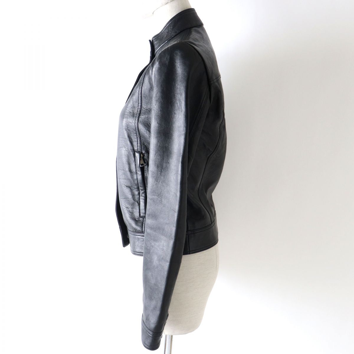 Luxury Gucci Trending 2025 Women's Lambskin Riders Jacket Black