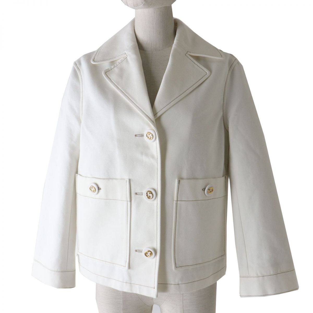 Luxury Gucci Trending 2025 Women's Cotton Canvas Jacket White