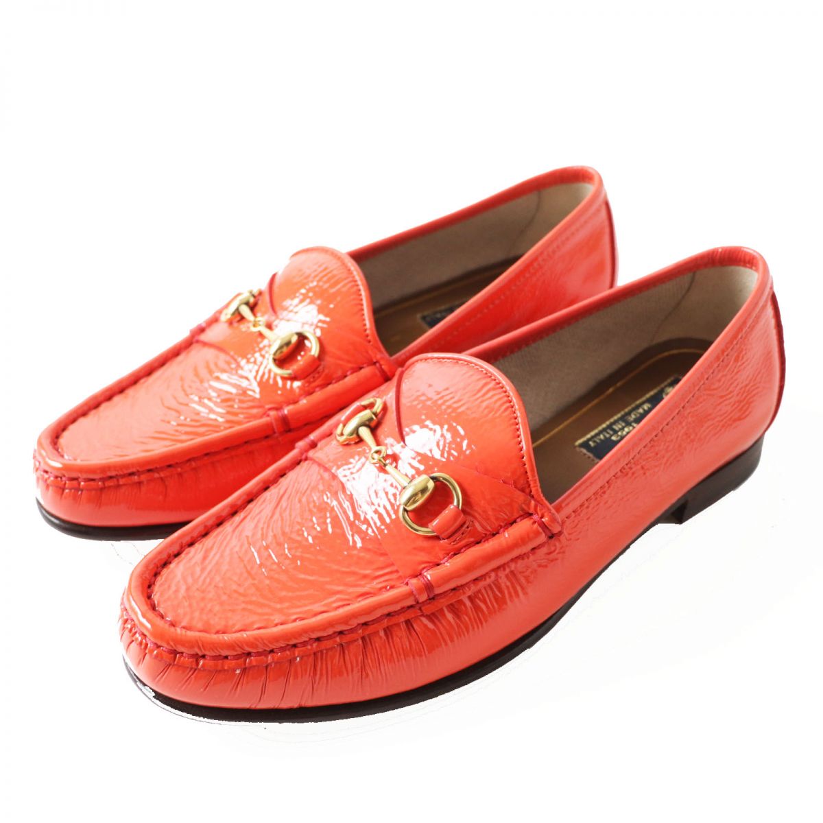Luxury Gucci Trending 2025 Patent Leather Horsebit Loafers 35.5