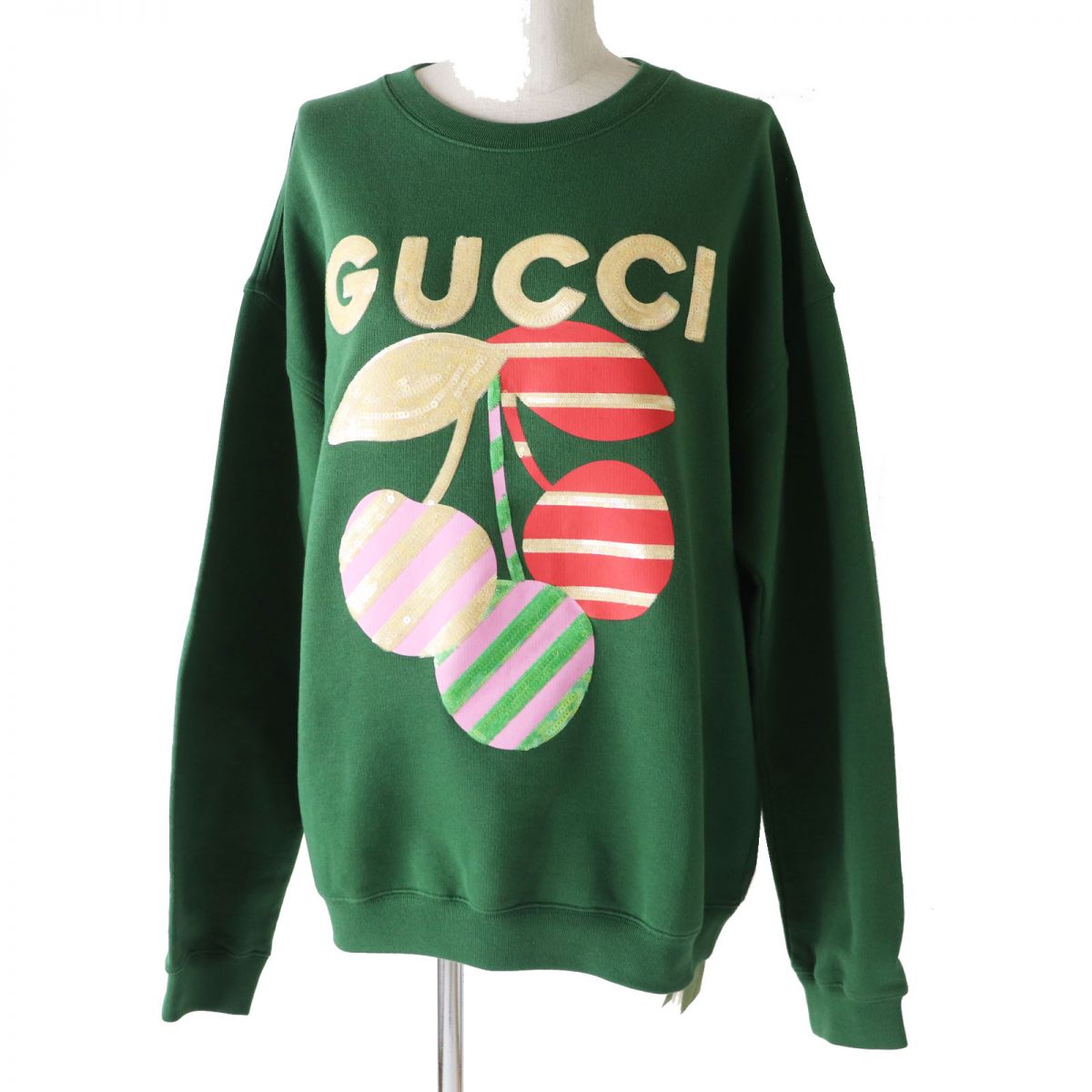 Luxury Gucci Trending 2025 Women's Sequin Cotton Sweatshirt Green M