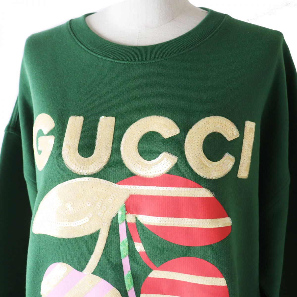 Luxury Gucci Trending 2025 Women's Sequin Cotton Sweatshirt Green M