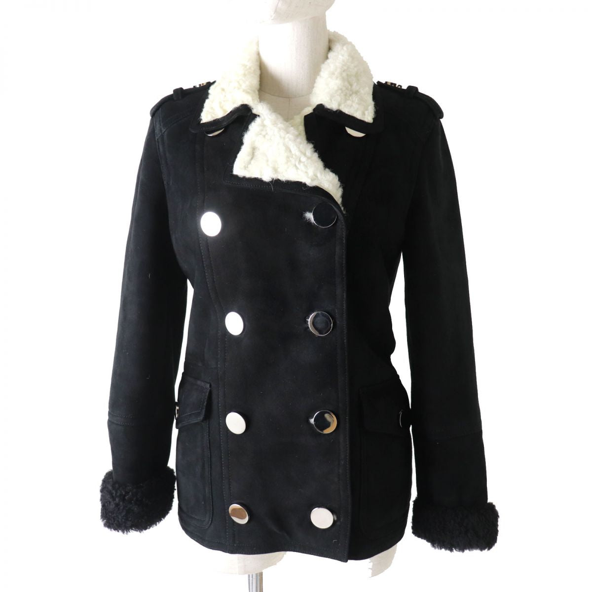 Luxury Gucci Trending 2025 Women's Shearling Coat Black White