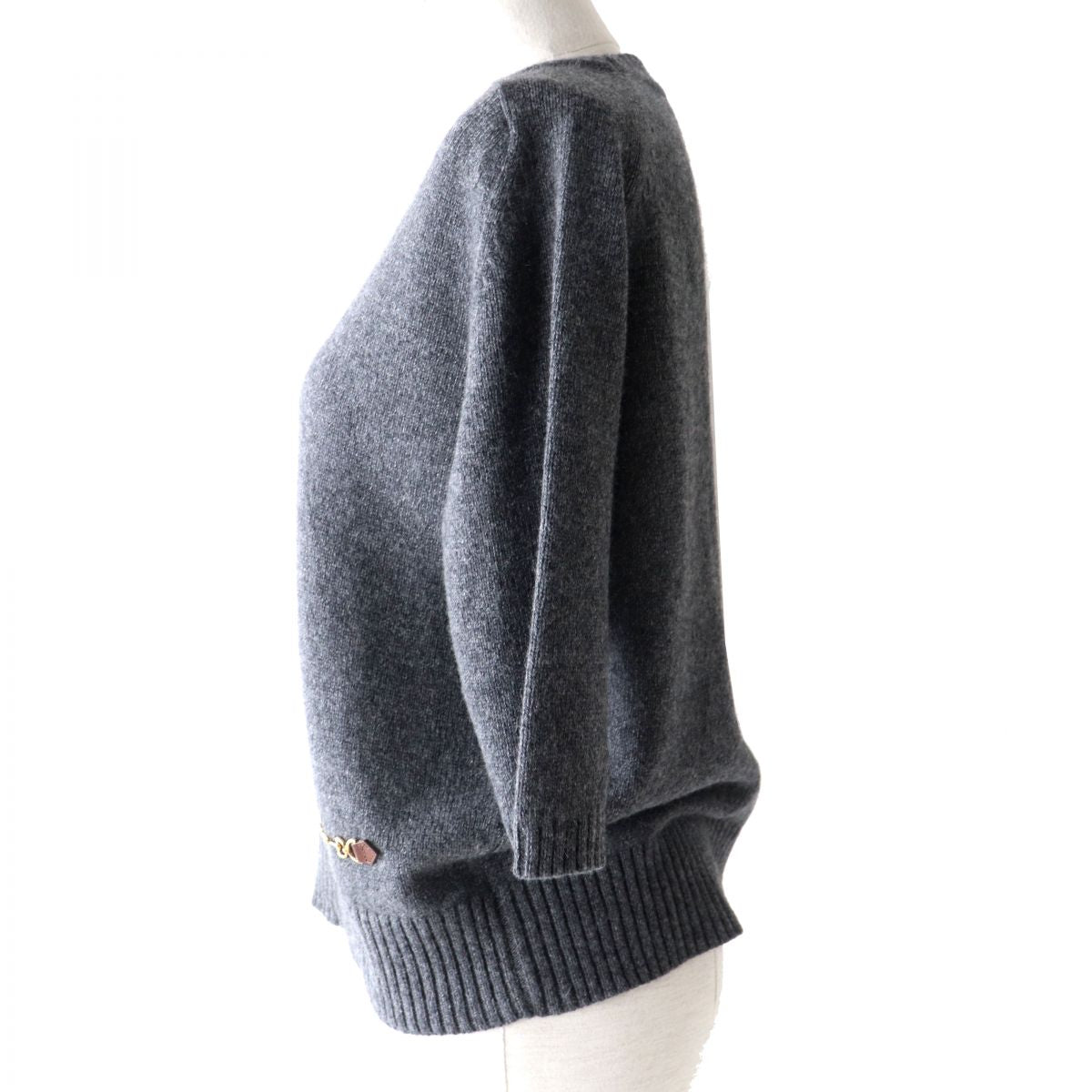 Luxury Gucci Trending 2025 Cashmere Horsebit Knit Pullover Gray L