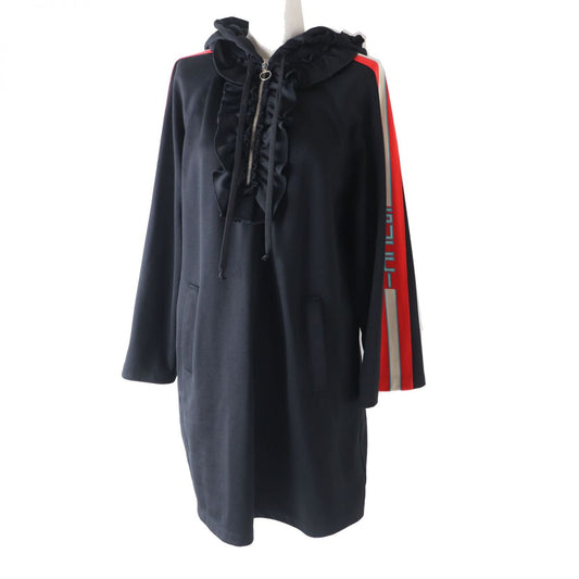 Luxury Gucci Trending 2025 Logo Tape Fringe Jersey Dress Black M