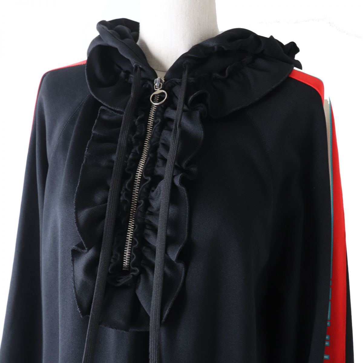 Luxury Gucci Trending 2025 Logo Tape Fringe Jersey Dress Black M