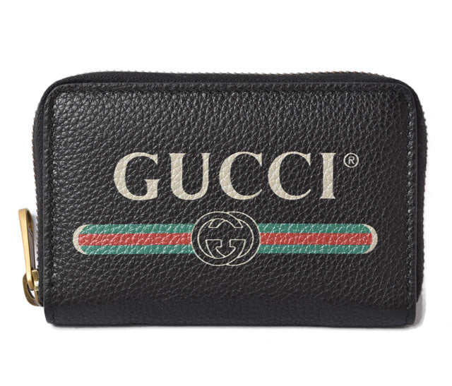 Luxury Gucci Trending 2025 Coin/Card Case Vintage Logo Black 496319