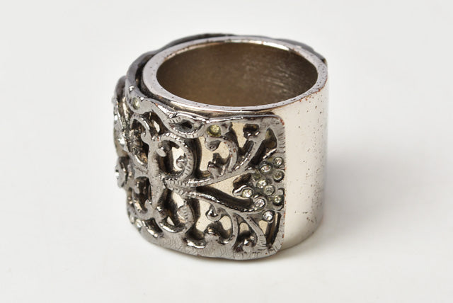 Chanel Metal Pearl Ring Size 13
