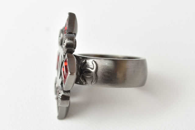 Chanel Metal Diamond Ring Size 13