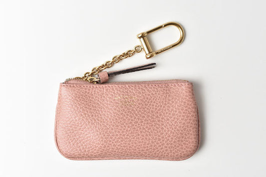 Luxury Gucci Trending 2025 Leather Key Case/Coin Case with Key Ring, Light Pink