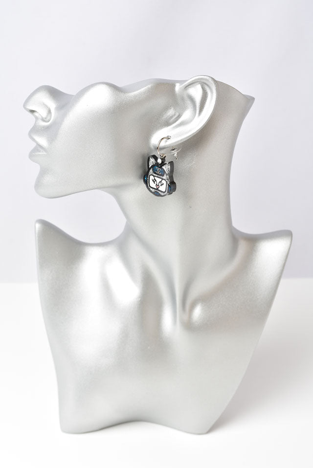 Chanel Plastic Earrings Blue/Silver