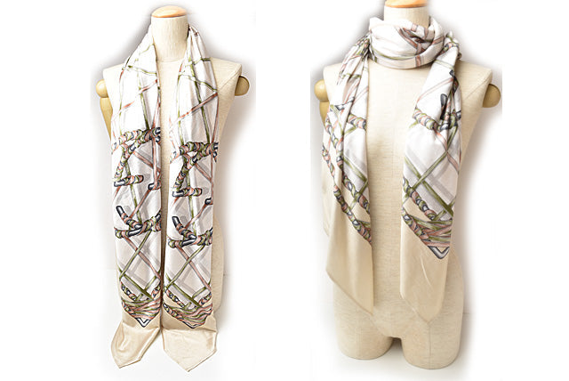 Luxury Gucci Trending 2025 Silk Scarf Beige/White