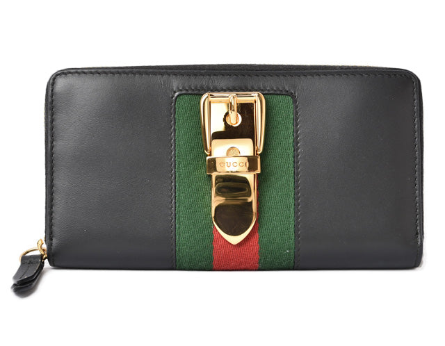Luxury Gucci Trending 2025 Leather Long Wallet Round Zipper Sylvie 476083