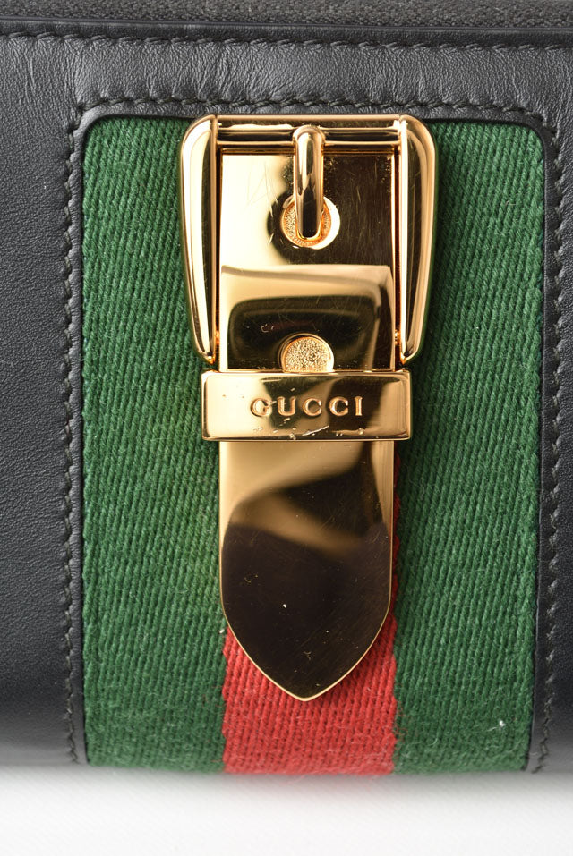 Luxury Gucci Trending 2025 Leather Long Wallet Round Zipper Sylvie 476083