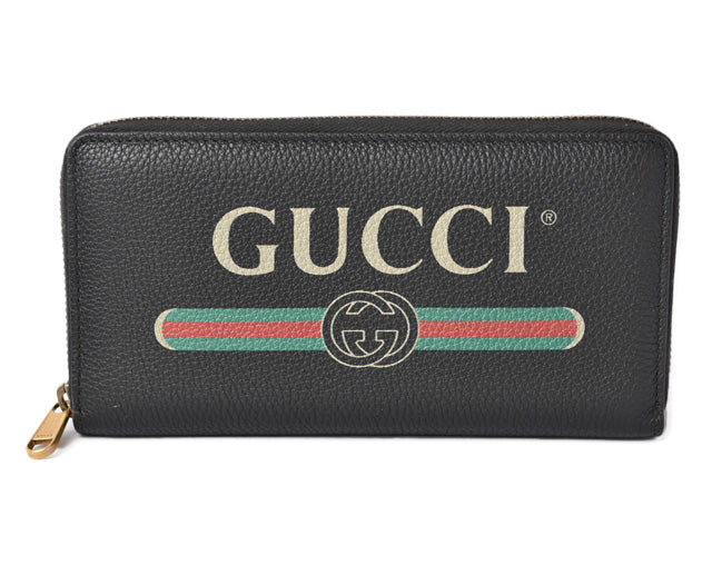 Luxury Gucci Trending 2025 Vintage Logo Long Wallet 496317 Black