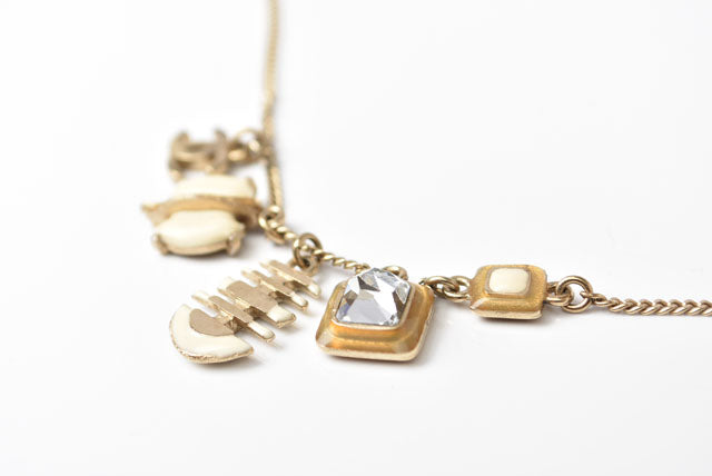 Chanel Necklace Pendant Chain Marine Motif CC Gold