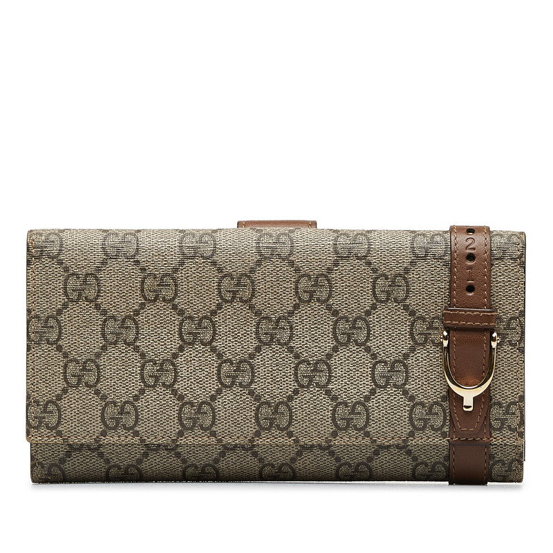 Luxury Gucci Trending 2025 GG Supreme Bifold Wallet Beige Brown PVC Leather