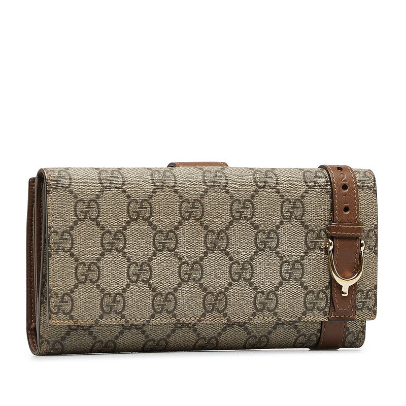 Luxury Gucci Trending 2025 GG Supreme Bifold Wallet Beige Brown PVC Leather