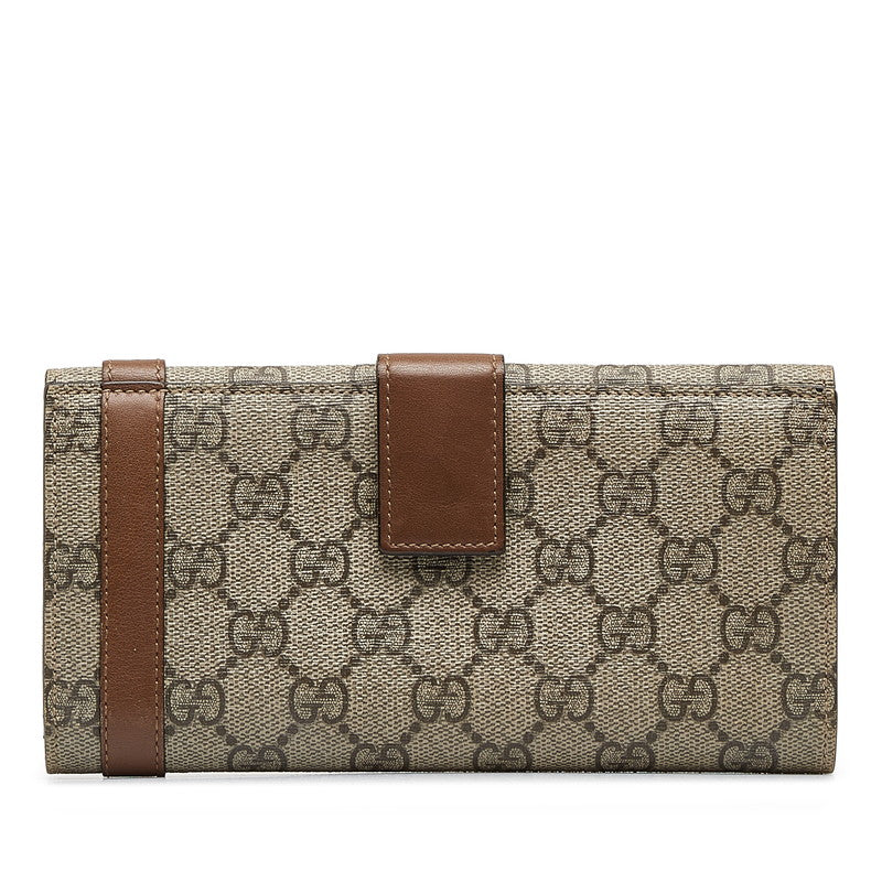 Luxury Gucci Trending 2025 GG Supreme Bifold Wallet Beige Brown PVC Leather