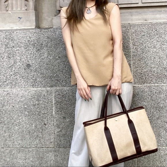 Luxury Hermes Garden party36 cloth tote TWS