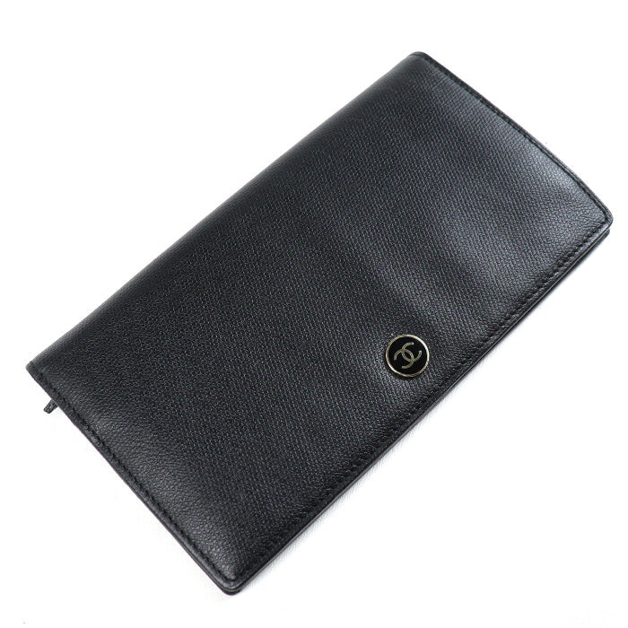 Chanel Coco Button Long Wallet Black