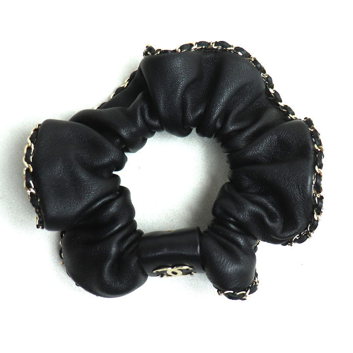 Chanel Coco Mark Hair Scrunchie Black