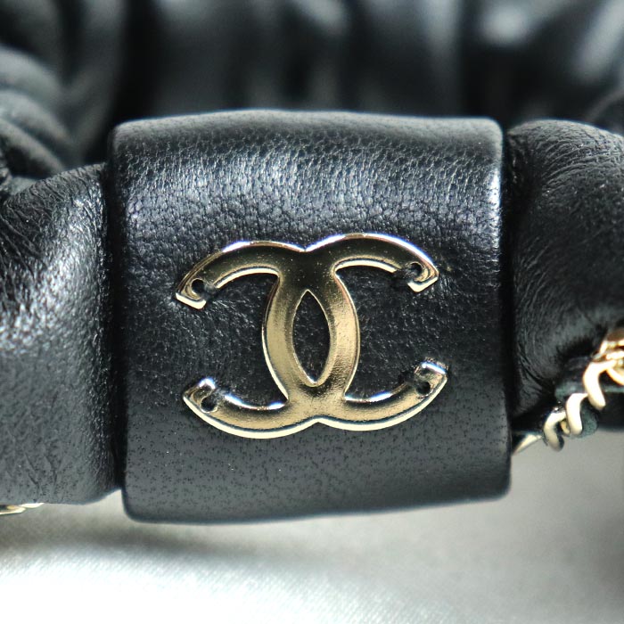 Chanel Coco Mark Hair Scrunchie Black