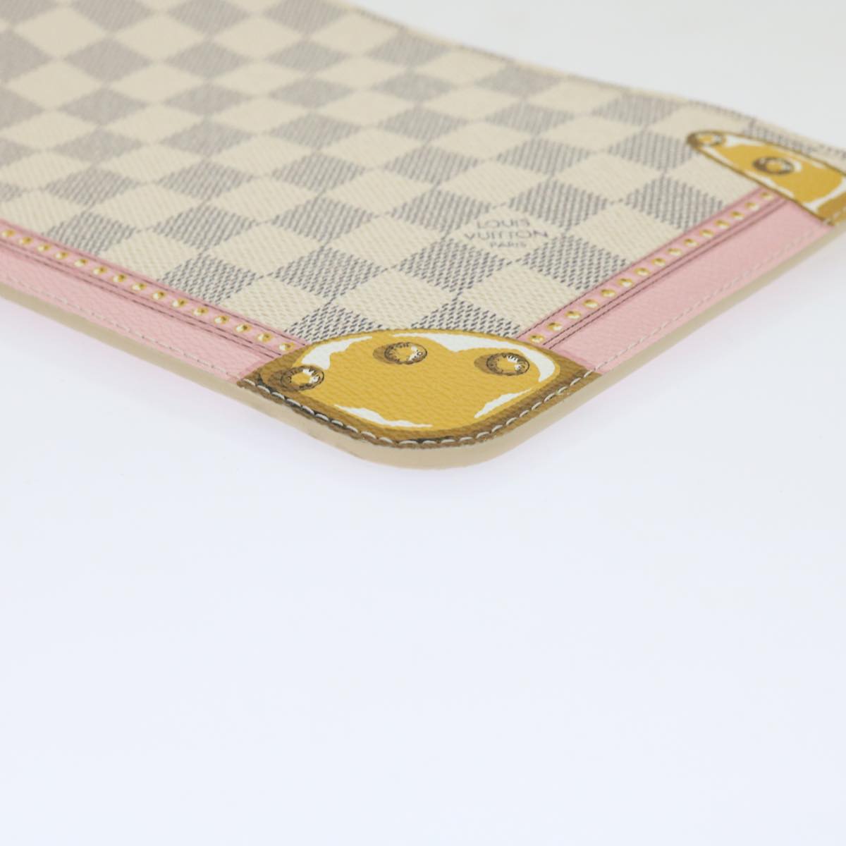LOUIS VUITTON Damier Azur Summer Trunk Neverfull MM Pouch N41065 LV mr014