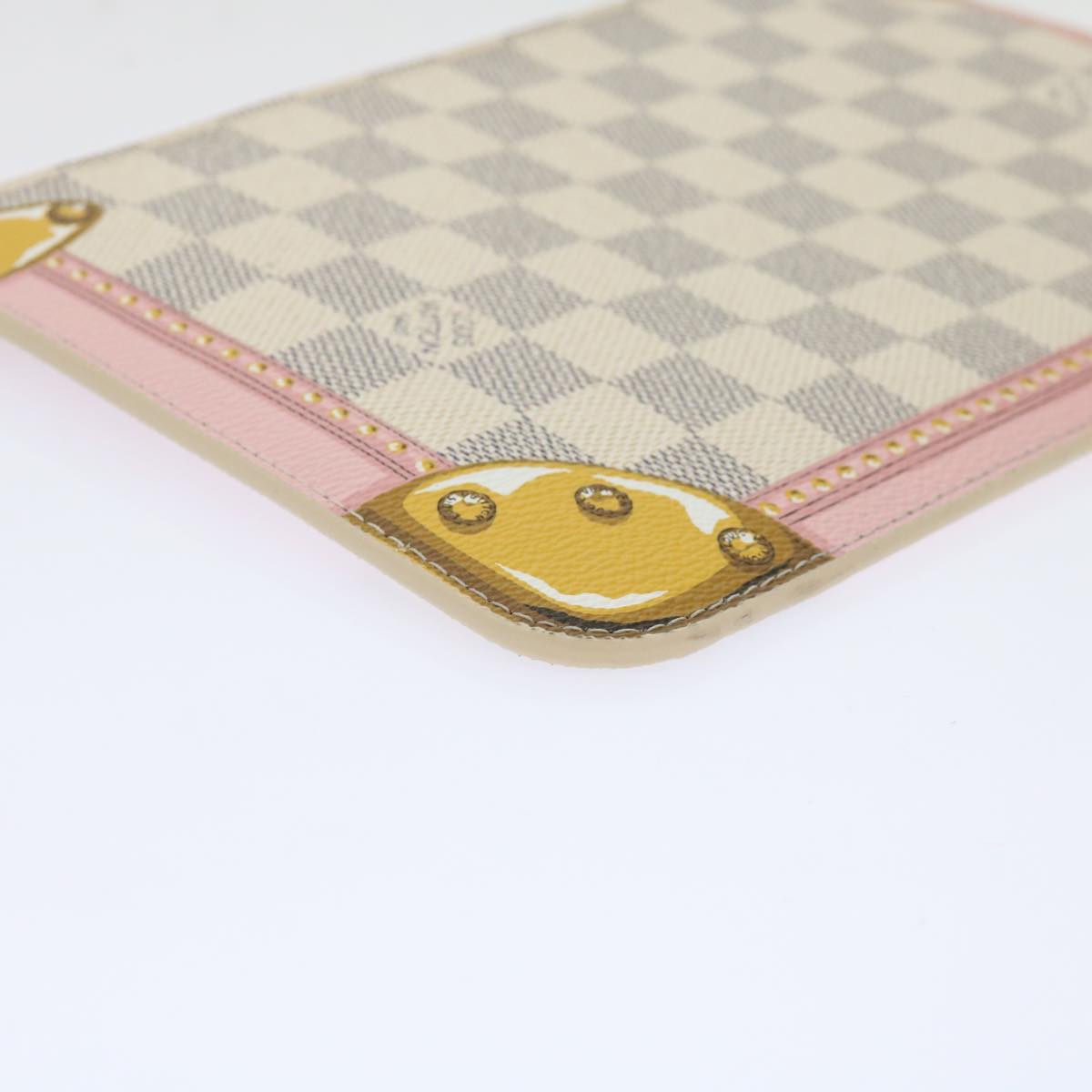 LOUIS VUITTON Damier Azur Summer Trunk Neverfull MM Pouch N41065 LV mr014
