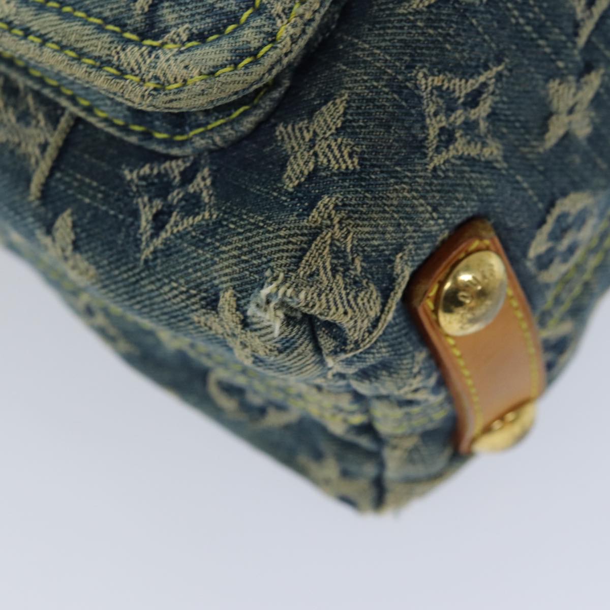 LOUIS VUITTON Monogram denim Buggy PM Shoulder Bag Blue M95049 LV mr216