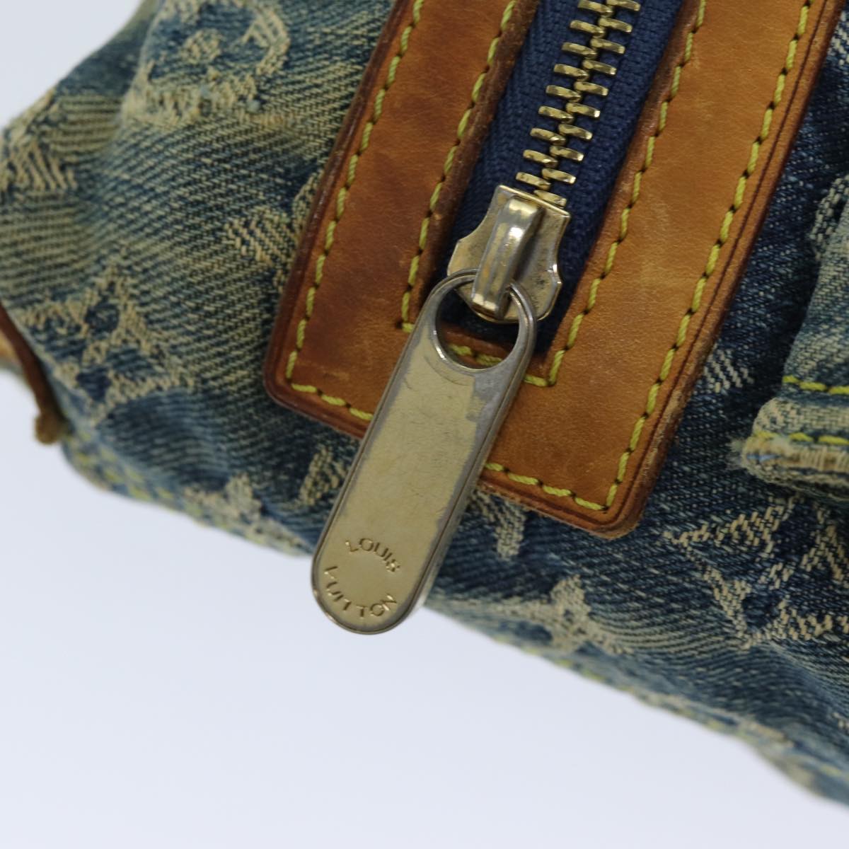 LOUIS VUITTON Monogram denim Buggy PM Shoulder Bag Blue M95049 LV mr216