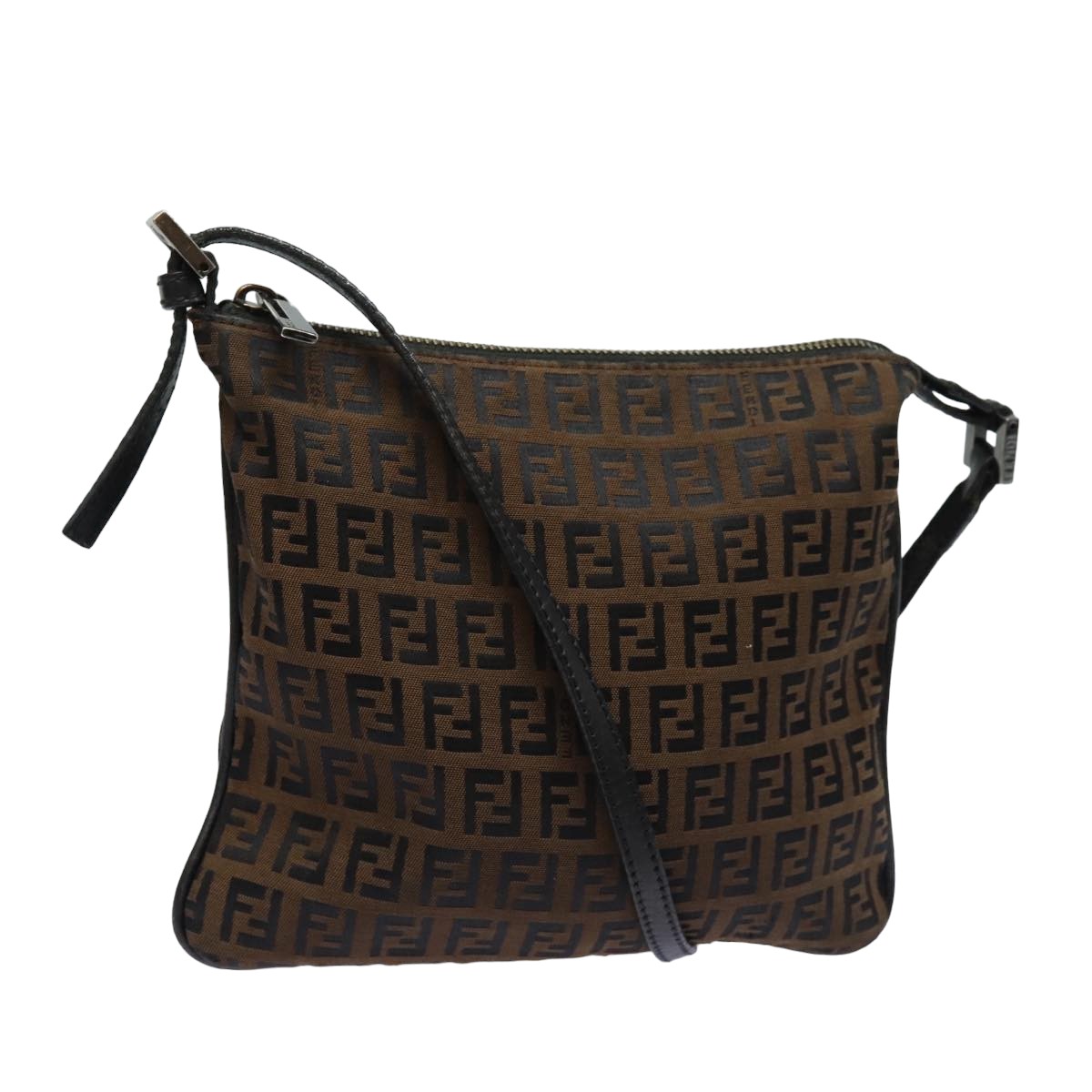 Luxury Fendi Zucchino Canvas Shoulder Bag Brownmr304