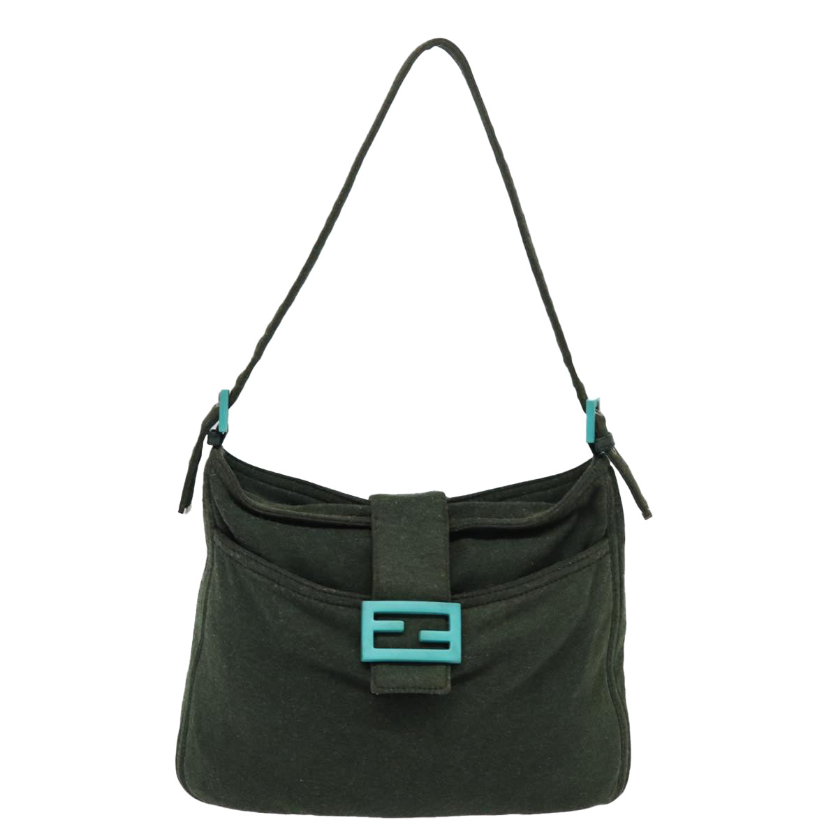 Luxury Fendi Mamma Baguette Shoulder Bag Cotton Greenmr306