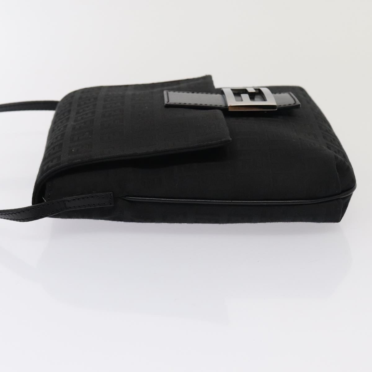 Luxury Fendi Zucchino Canvas Mamma Shoulder Bag Blackmr359