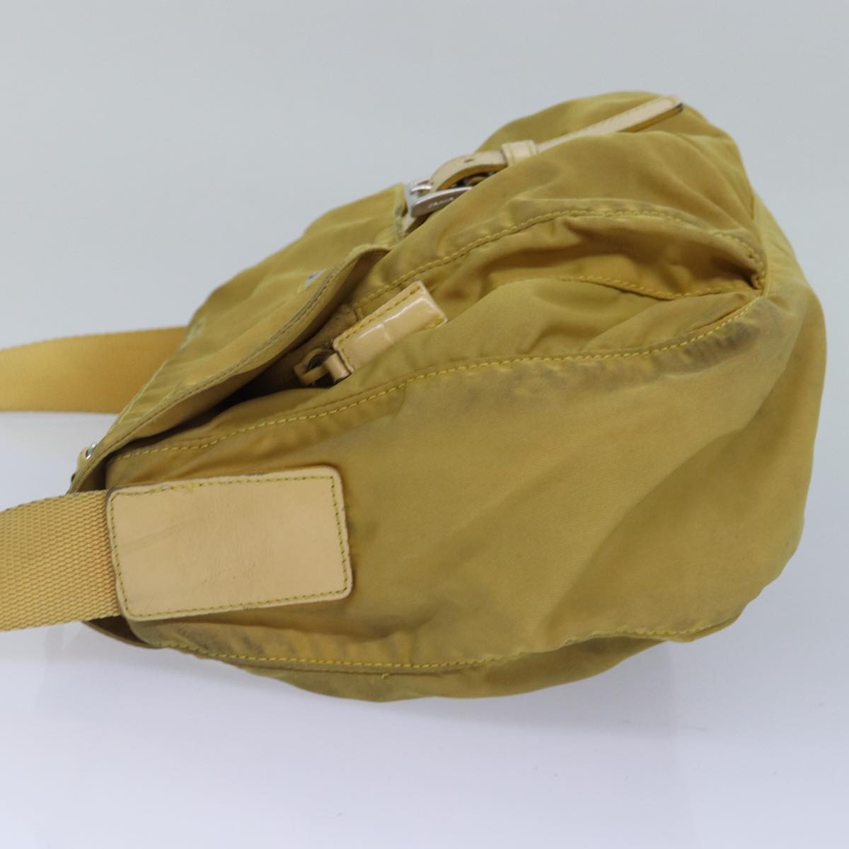 Luxury Prada Shoulder Bag Nylon Beige Silver  mr429