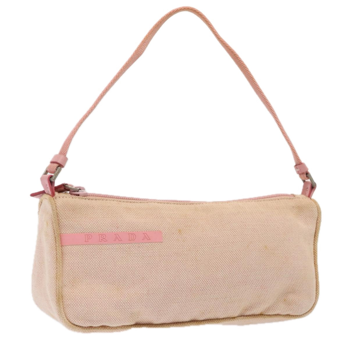 Luxury Prada Sports Accessory Pouch Canvas Pink Silver  mr441