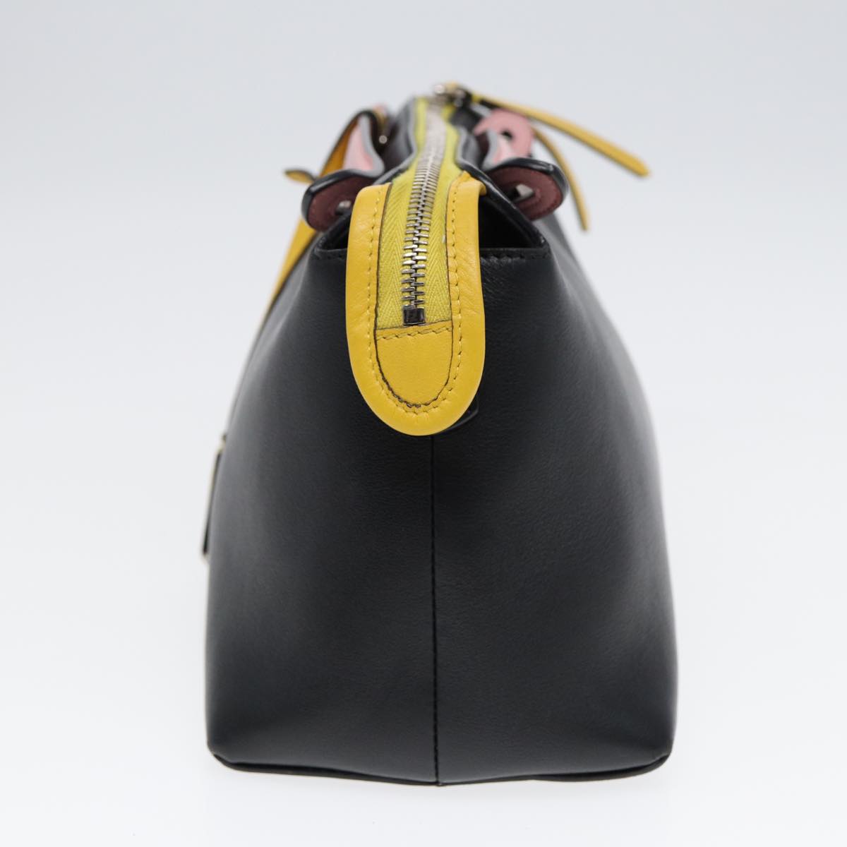 Luxury Fendi By The Way Medium Hand Bag Leather 2way Black Silvermr464