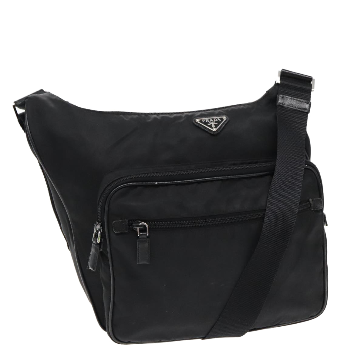 Luxury Prada Shoulder Bag Nylon Black Silver  mr515