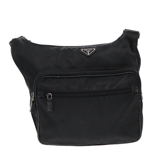 Luxury Prada Shoulder Bag Nylon Black Silver  mr515