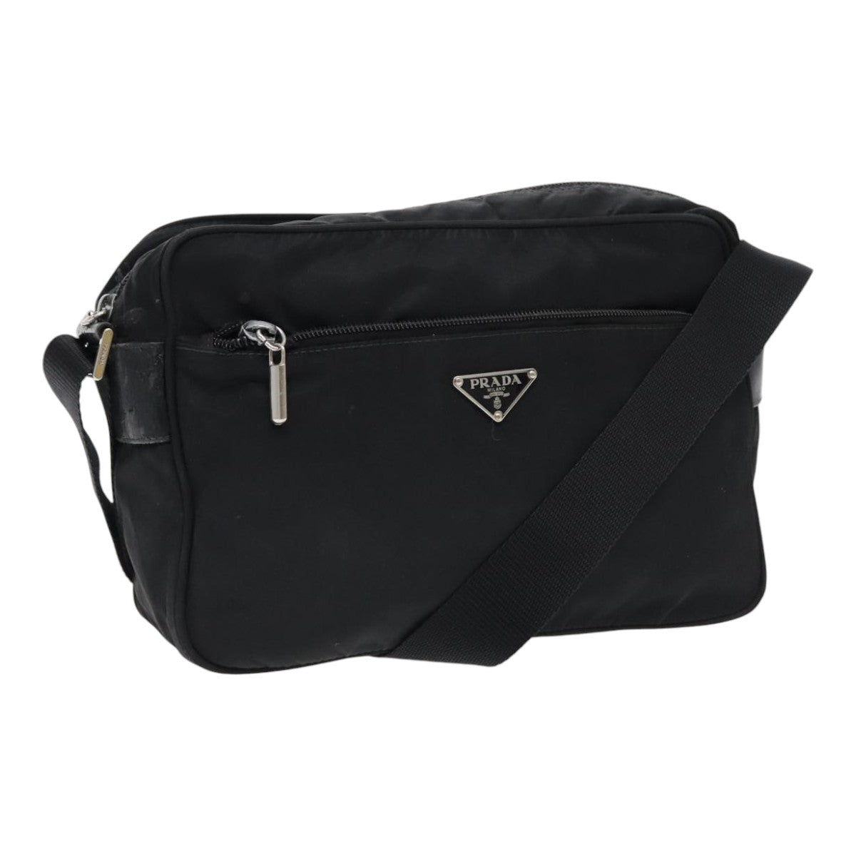 Luxury Prada Shoulder Bag Nylon Black Silver  mr572