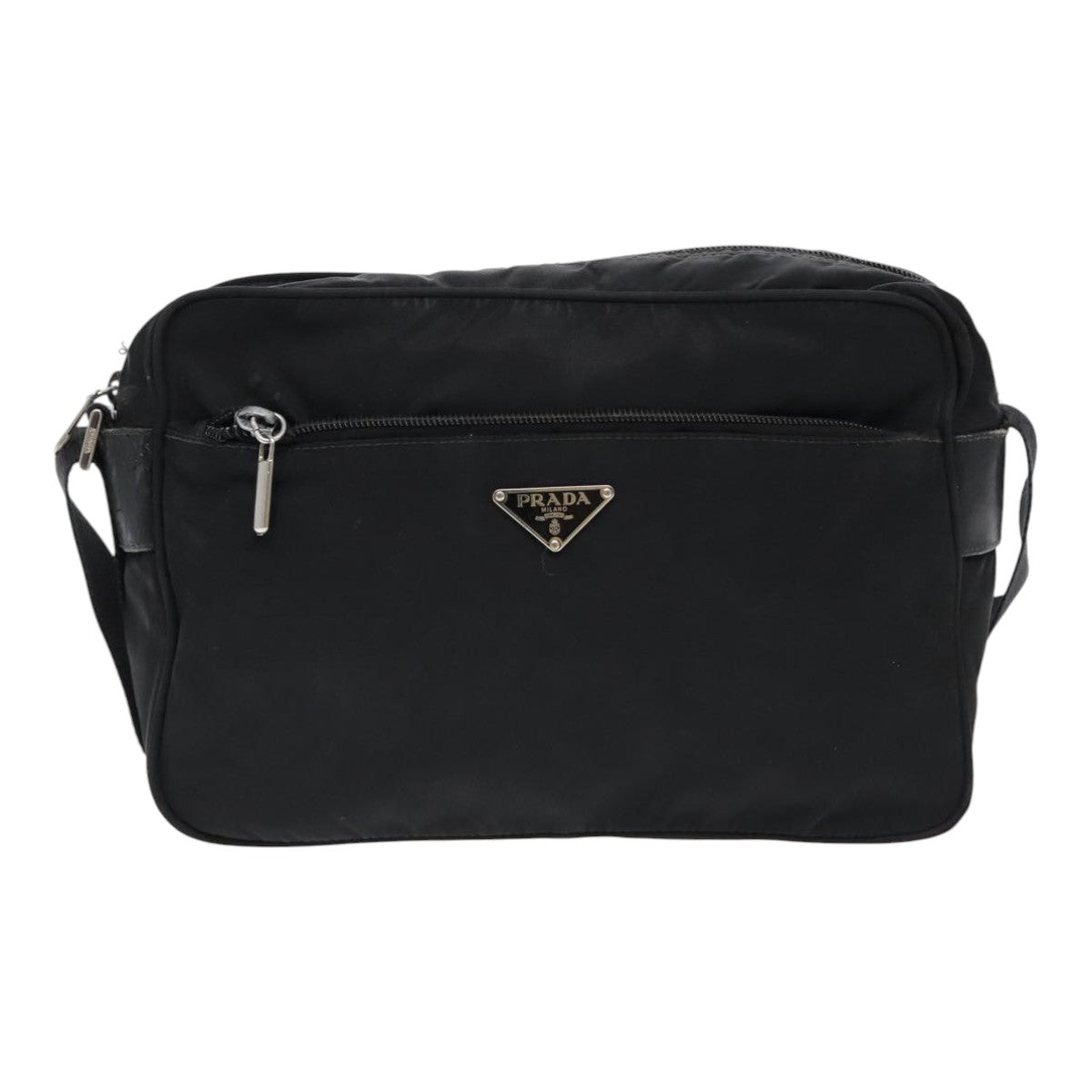 Luxury Prada Shoulder Bag Nylon Black Silver  mr572