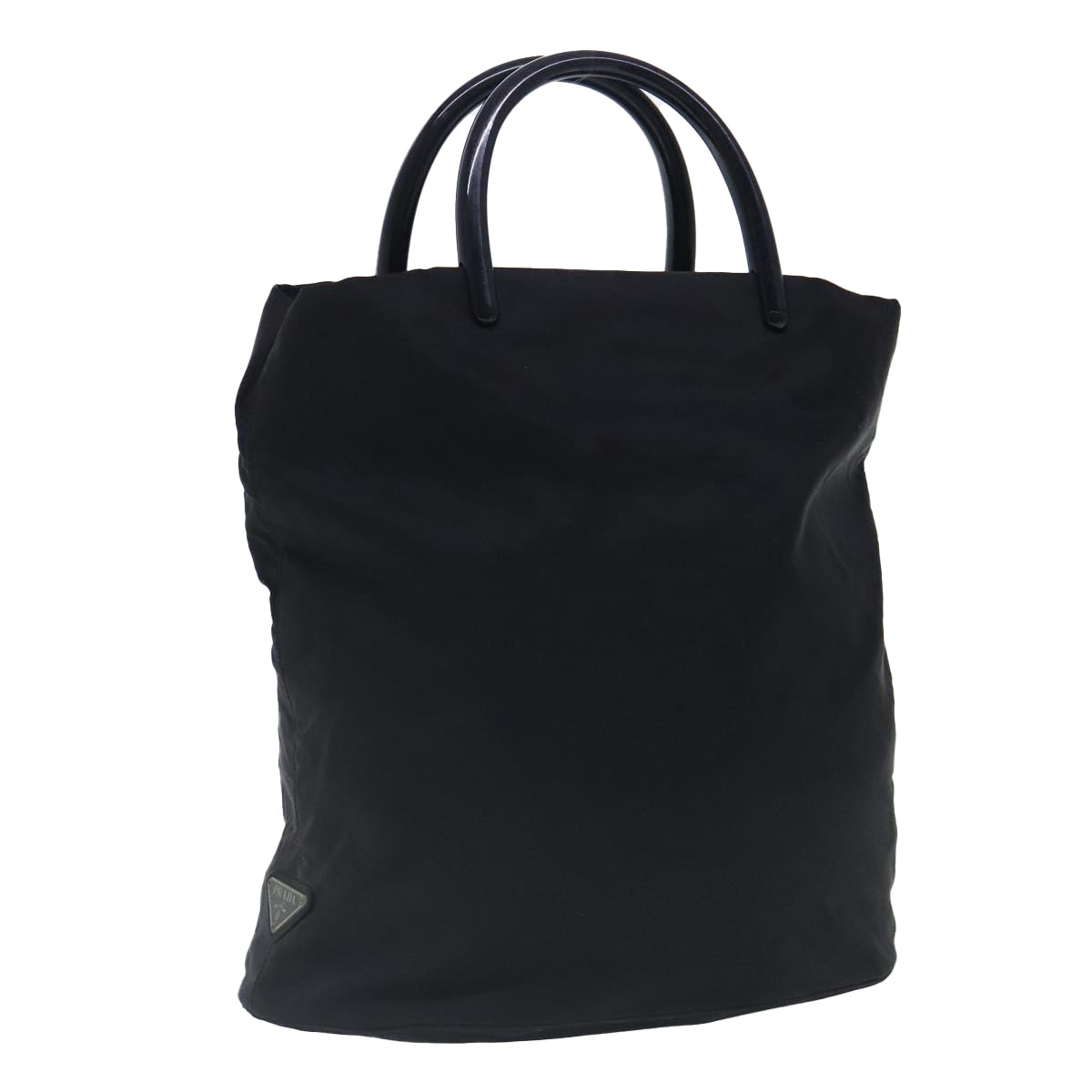 Luxury Prada Tote Bag Nylon Black Silver  mr573