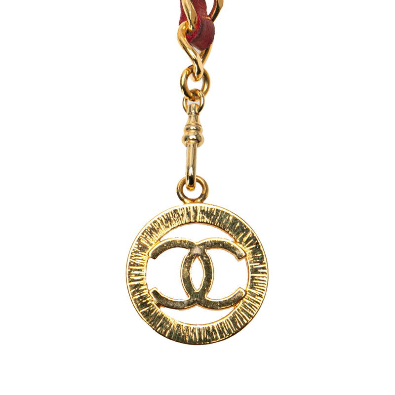 Chanel Vintage Coco Mark Chain Belt Red Gold