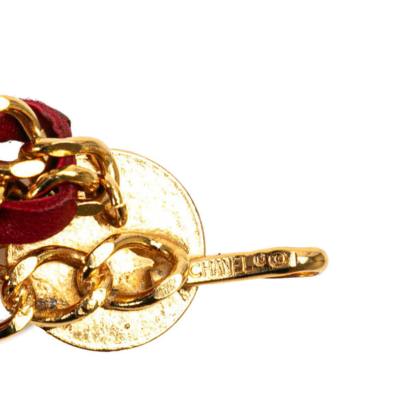 Chanel Vintage Coco Mark Chain Belt Red Gold
