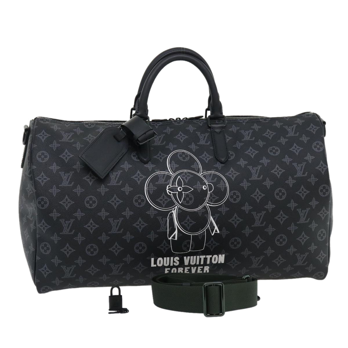 LOUIS VUITTON Monogram Eclipse Vivienne Keepall 50 Boston Bag M43683 34733S