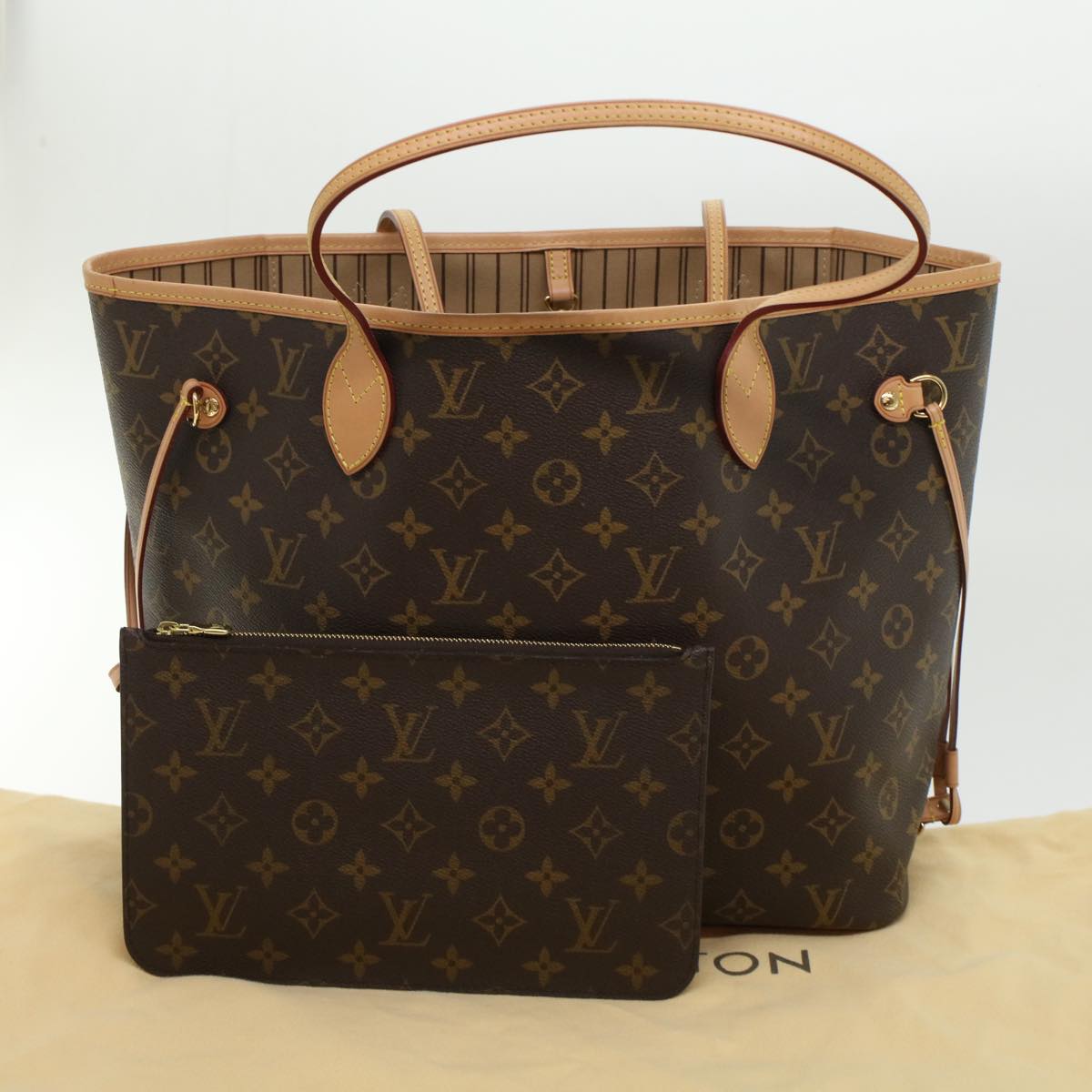 LOUIS VUITTON Monogram Neverfull MM Tote Bag M40156 LV ny252