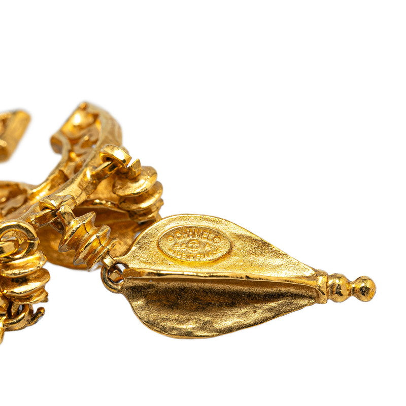 Chanel Vintage Coco Mark Swing Triple Brooch Gold