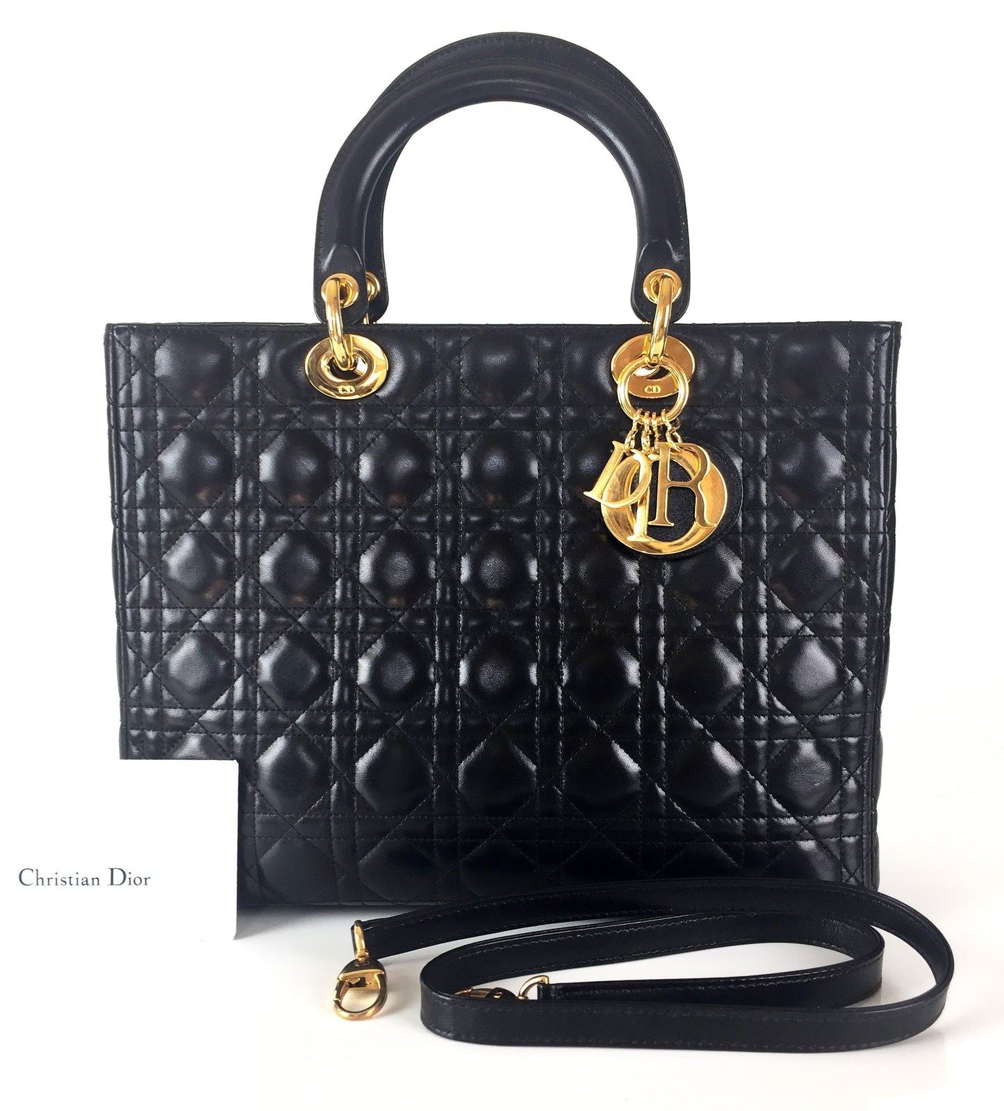 Lady Luxury DiorCannage Quilt Leather Large Bag