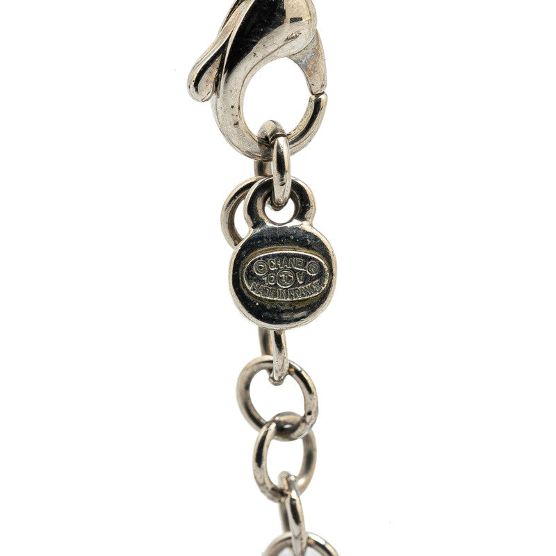 Chanel Coco Mark Bijou Necklace Silver Metal